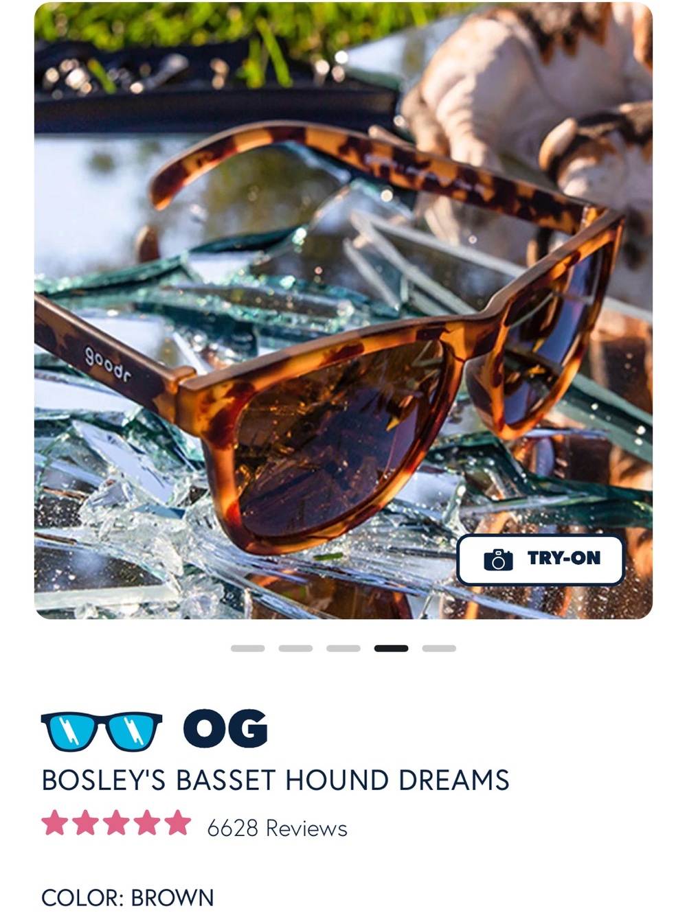 Goodr Bosley’s Basset Hound Dreams Brown Sunglasses - Picture 4 of 10